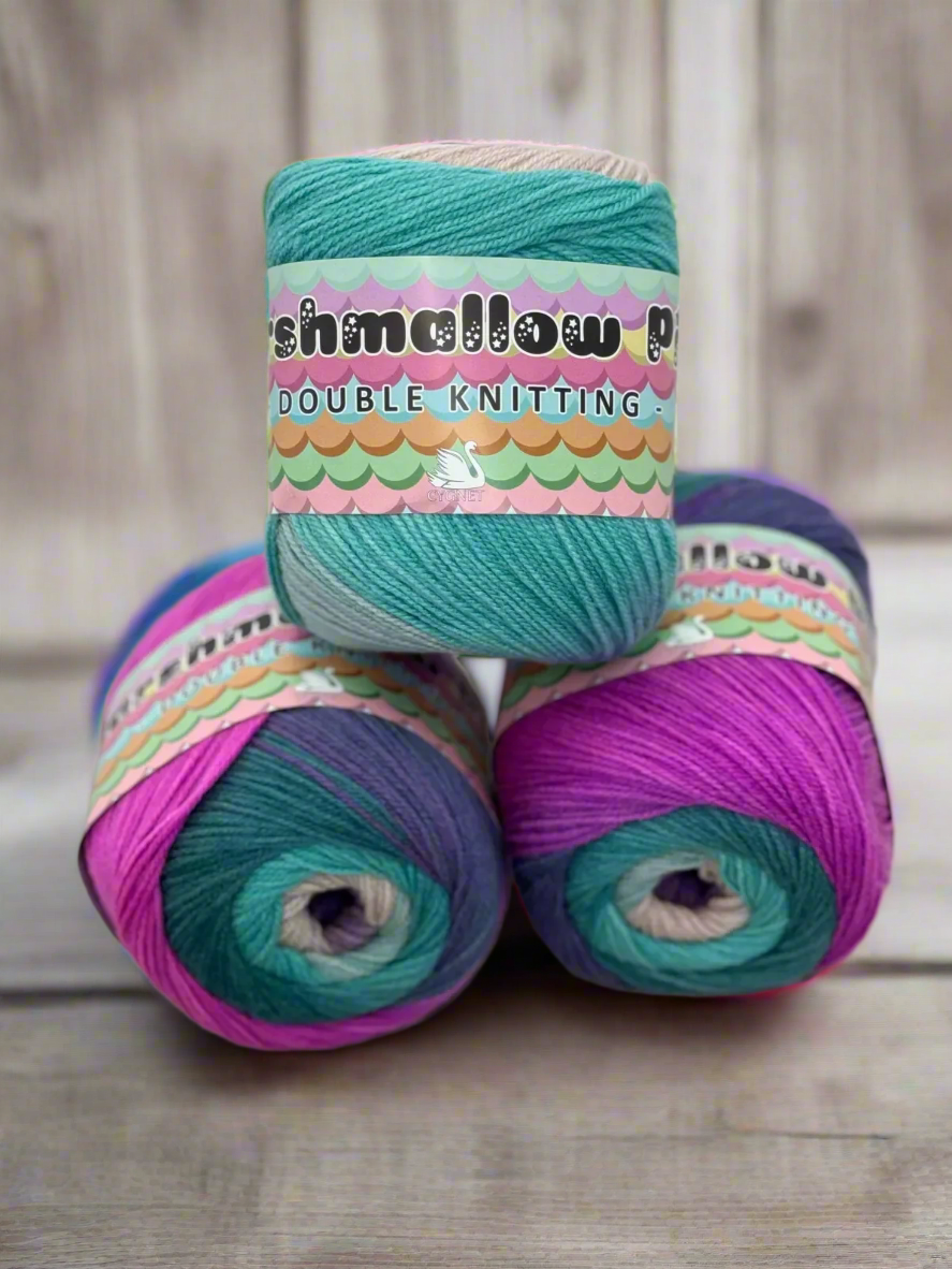 Cygent Marshmallow Pies 1500 Purple Rain on Me Double Knitting 3 cakes x150g