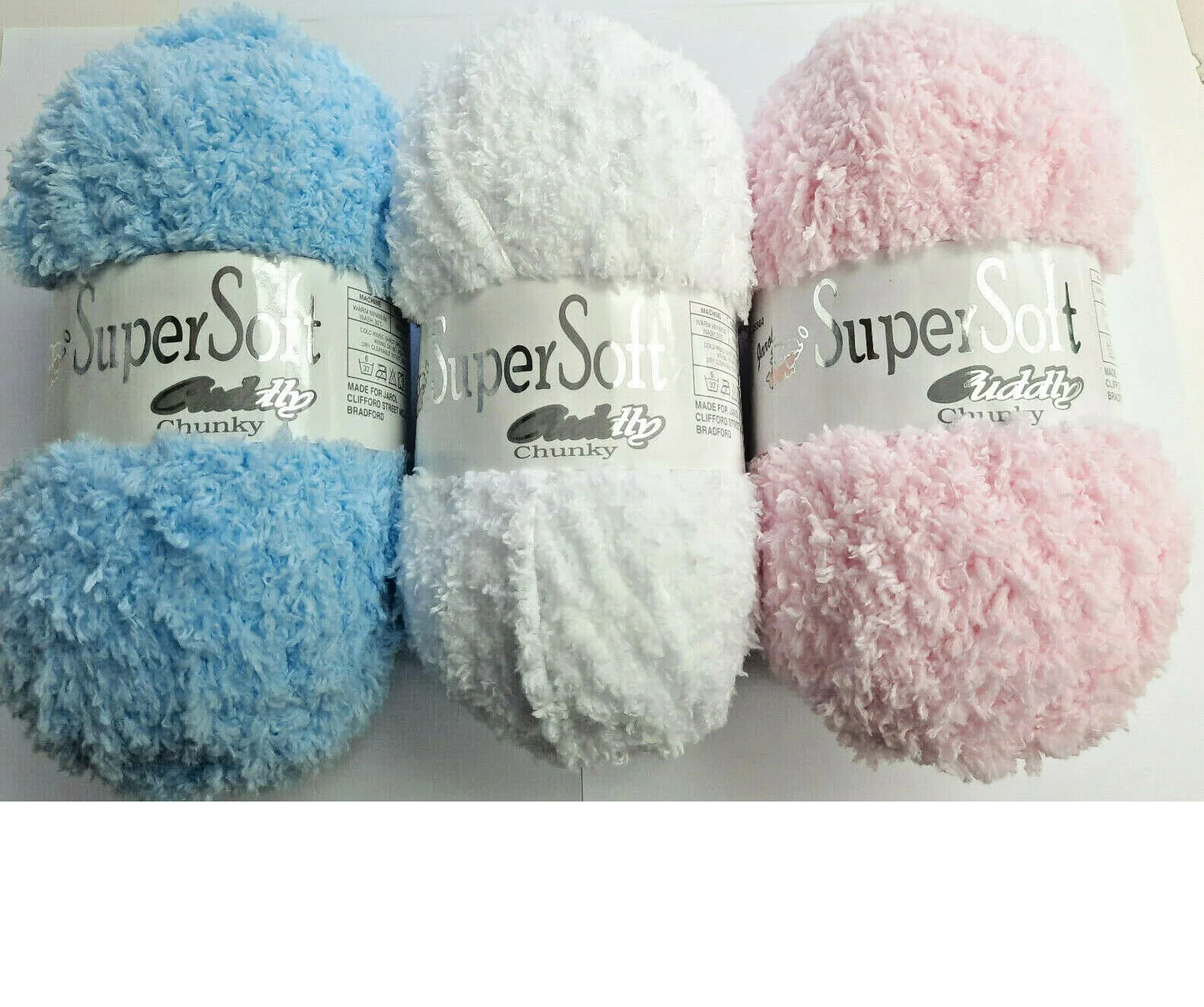 Jarol Woolcraft Supersoft Cuddly Chunky Soft Polyester Knitting Yarn 5Balls x100g Shade Blue