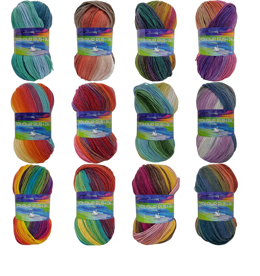 Cygnet COLOUR RUSH DK Knitting Yarn / Wool - Double Knit 5Balls X100 g Shade 658 Waterfall