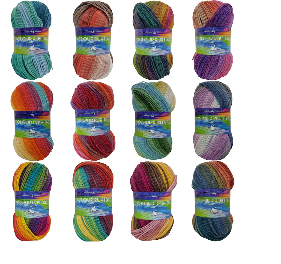Cygnet COLOUR RUSH DK Knitting Yarn / Wool - Double Knit 5 Balls X 100 g Shade 660 Pomegranate
