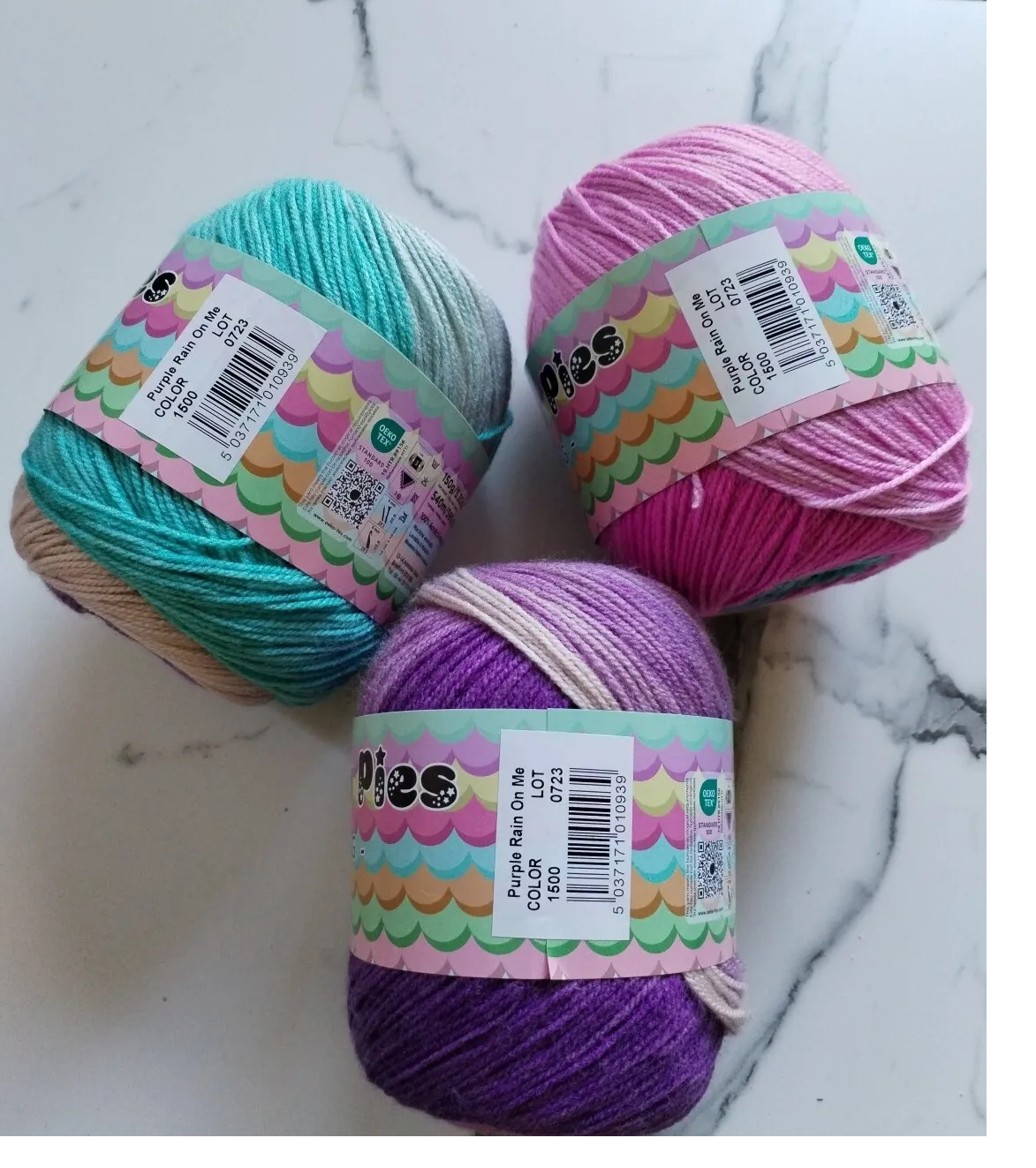 Cygent Marshmallow Pies 1500 Purple Rain on Me Double Knitting 3 cakes x150g