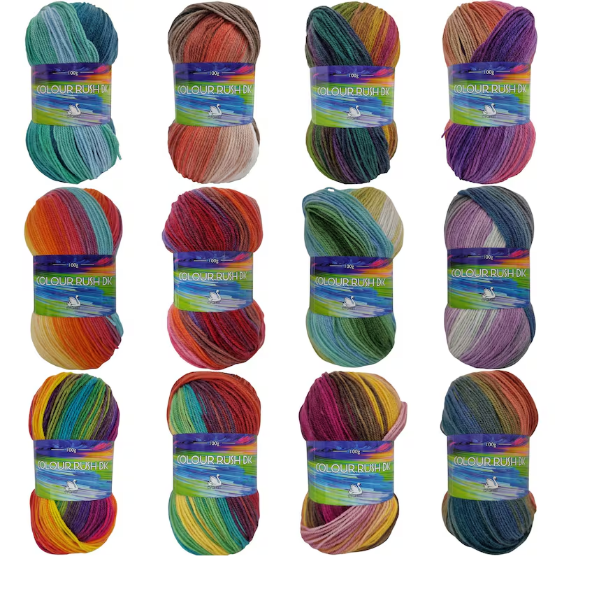 Cygnet COLOUR RUSH DK Knitting Yarn / Wool - Double Knit 5Balls X 100 gram Shade 654 Sunburst