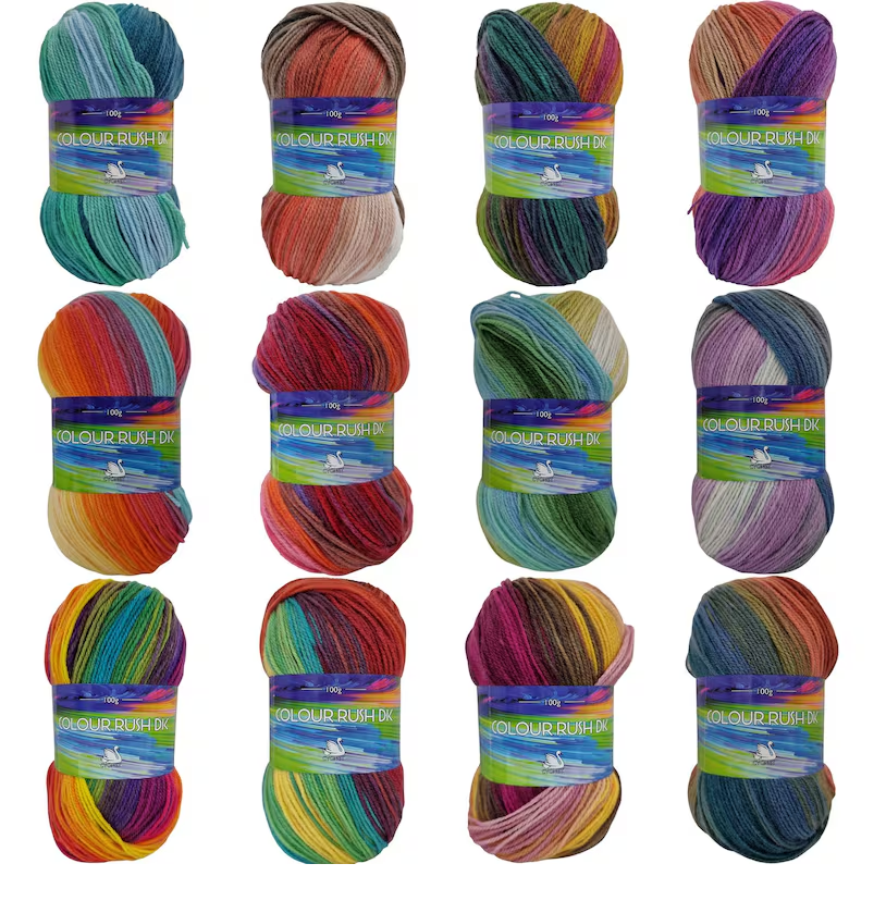 Cygnet COLOUR RUSH DK Knitting Yarn / Wool -Double Knit 5Balls X 100 g Shade 656 Firebrick