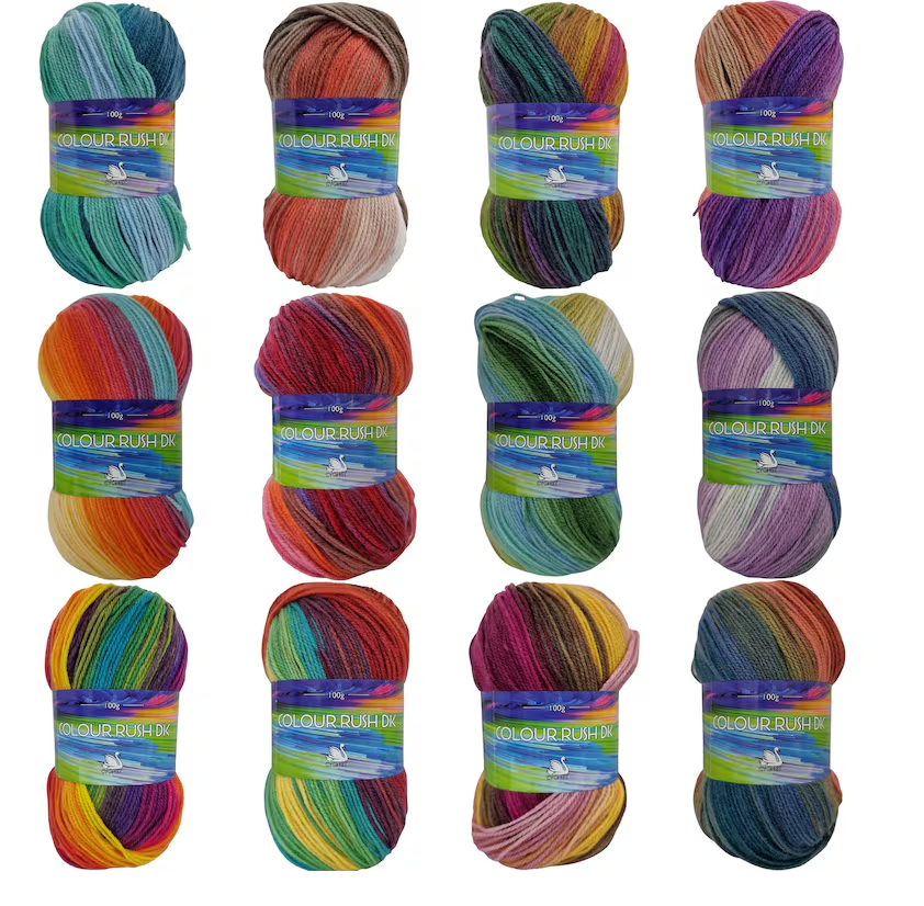 Cygnet COLOUR RUSH DK Knitting Yarn / Wool -Double Knit 5Balls X 100 g Shade 655 Breeze