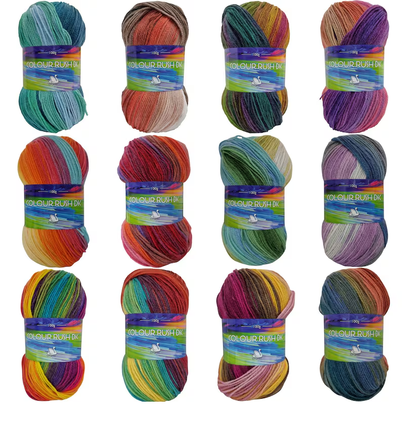 Cygnet COLOUR RUSH DK Knitting Yarn / Wool - Double Knit 5Balls X100 g Shade 652 Watermelon