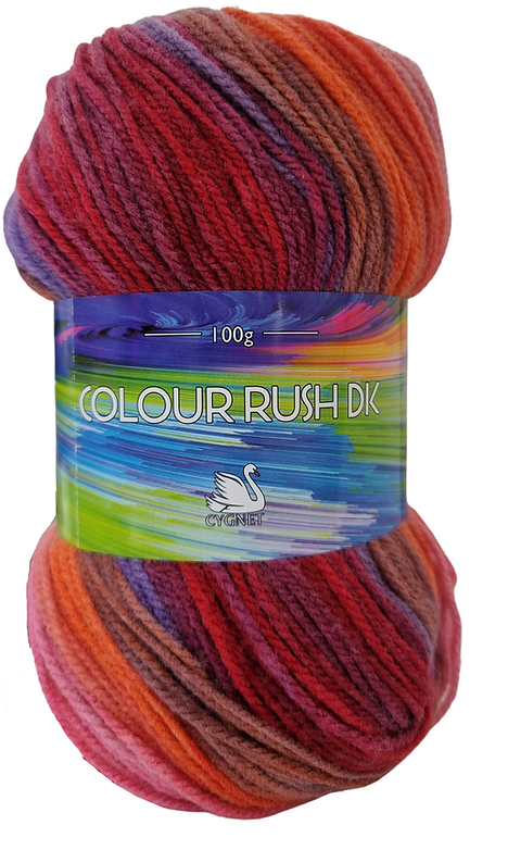 Cygnet COLOUR RUSH DK Knitting Yarn / Wool - Double Knit 5Balls X100 g Shade 652 Watermelon