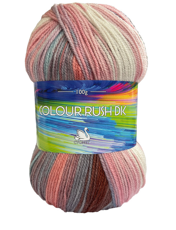 Cygnet COLOUR RUSH DK Knitting Yarn / Wool - Double Knit 5Ball X 100 g Shade 665 Tea Party