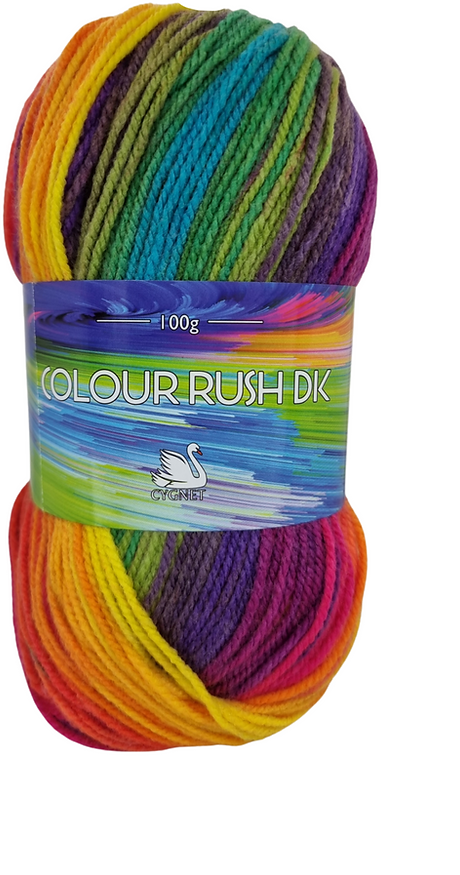 Cygnet COLOUR RUSH DK Knitting Yarn / Wool - Double Knit 5Balls X 100 gram Shade 654 Sunburst