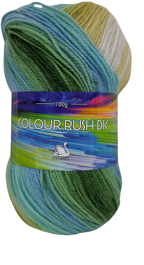 Cygnet COLOUR RUSH DK Knitting Yarn / Wool - Double Knit 5Balls X 100 g Shade 651 Seafoam