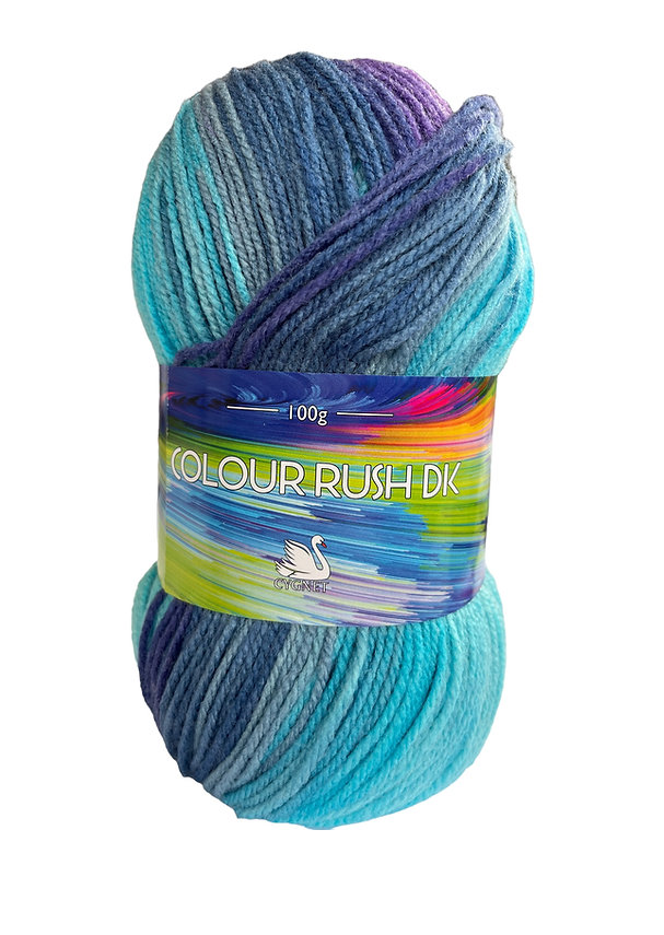 Cygnet COLOUR RUSH DK Knitting Yarn / Wool - Double Knit 5Balls X 100 g Shade 663 Raindrop