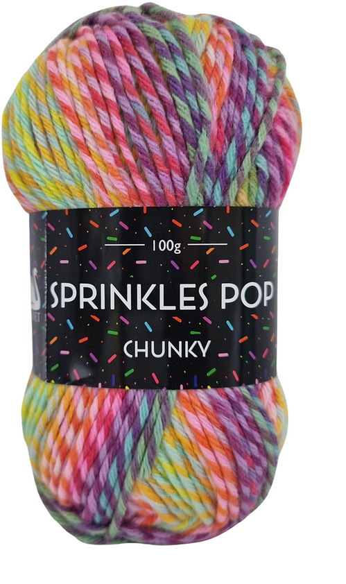 Cygnet Sprinkles Pop Chunky Knitting Crochet Yarn Wool -5x100g Balls - Shade Confetti 641