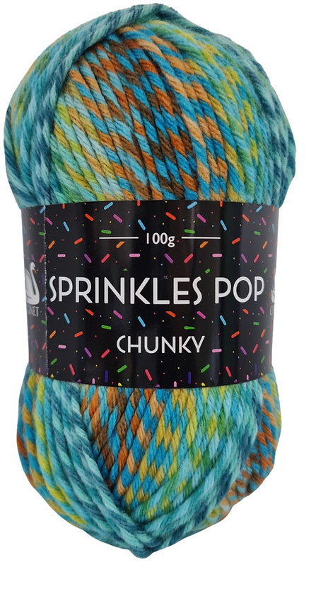 Cygnet Sprinkles Pop Chunky Knitting Crochet Yarn Wool-5x100g Balls 644 Teaberry