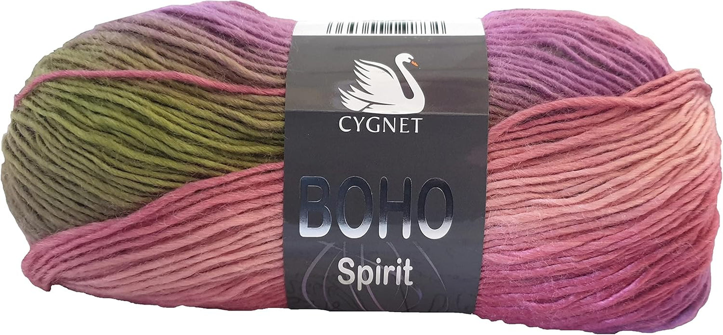 Cygnet Boho Spirit Knitting Crochet Yarn Wool - 5x100g Balls - 6943 Dream