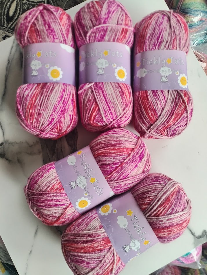 Cygnet Tickly Tots Baby DK Anti-Pilling baby yarn 5 Balls x 100 gram shade - Pinking of You 7555