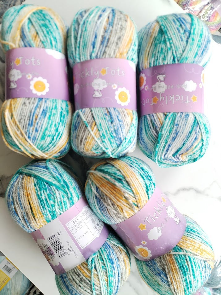 Cygnet Tickly Tots Baby DK Anti-Pilling baby yarn 5 Balls x 100 gram shade -7222 Head in the Clouds