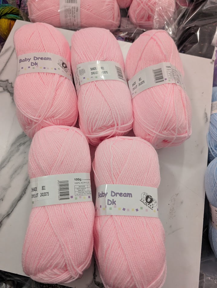 Woolcraft Baby Dream DK - 5 x 100g Balls | Pink