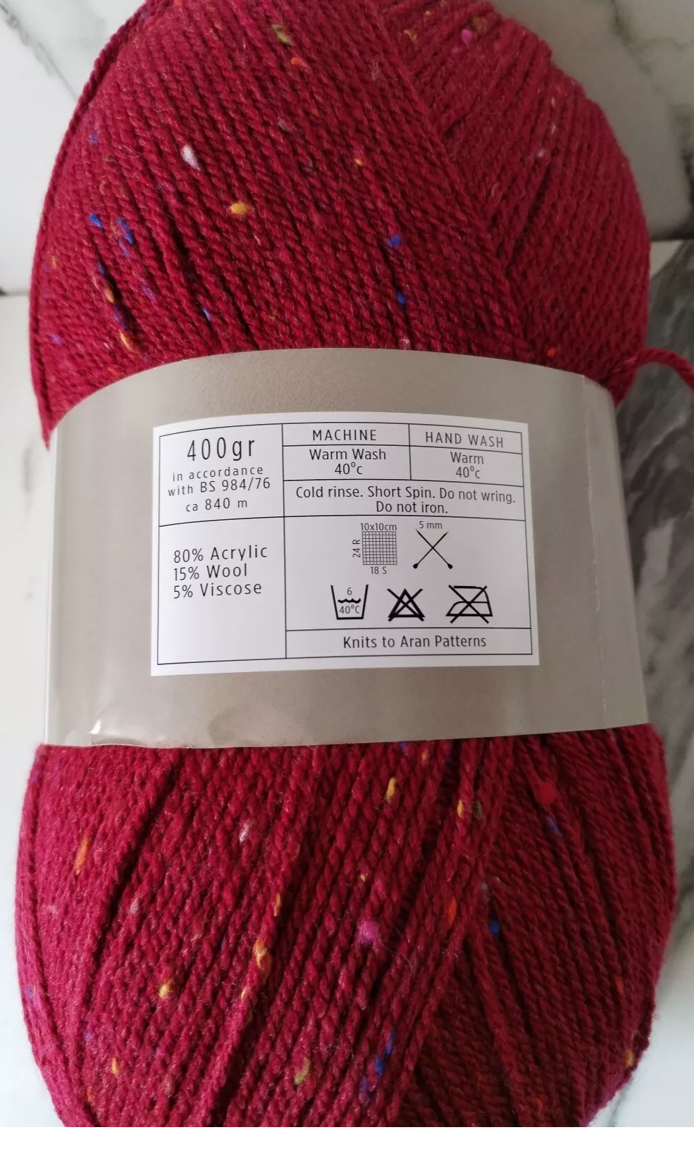 Woolly Aran New Cygnet 80% Acrylic / 15% Wool / 5% Viscose 4900 Corn Poppy 400 G