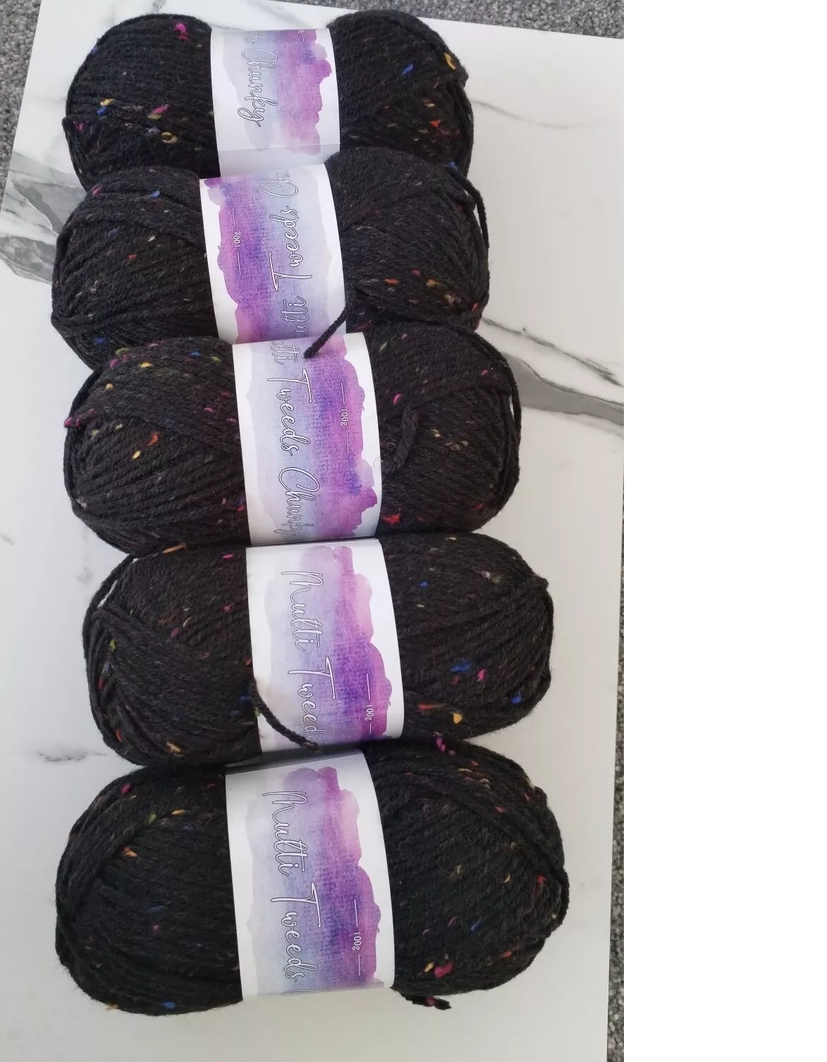 Cygnet Multi Tweeds Chunky - 1350 Charcoal 5 BALLS X 100g Multicolour 80% Acrylic / 15% Wool / 5% Viscose