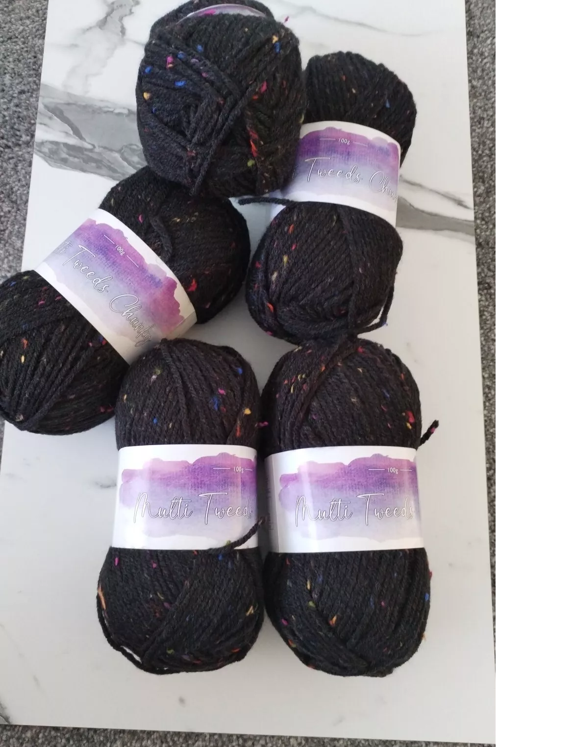 Cygnet Multi Tweeds Chunky - 1350 Charcoal 5 BALLS X 100g Multicolour 80% Acrylic / 15% Wool / 5% Viscose