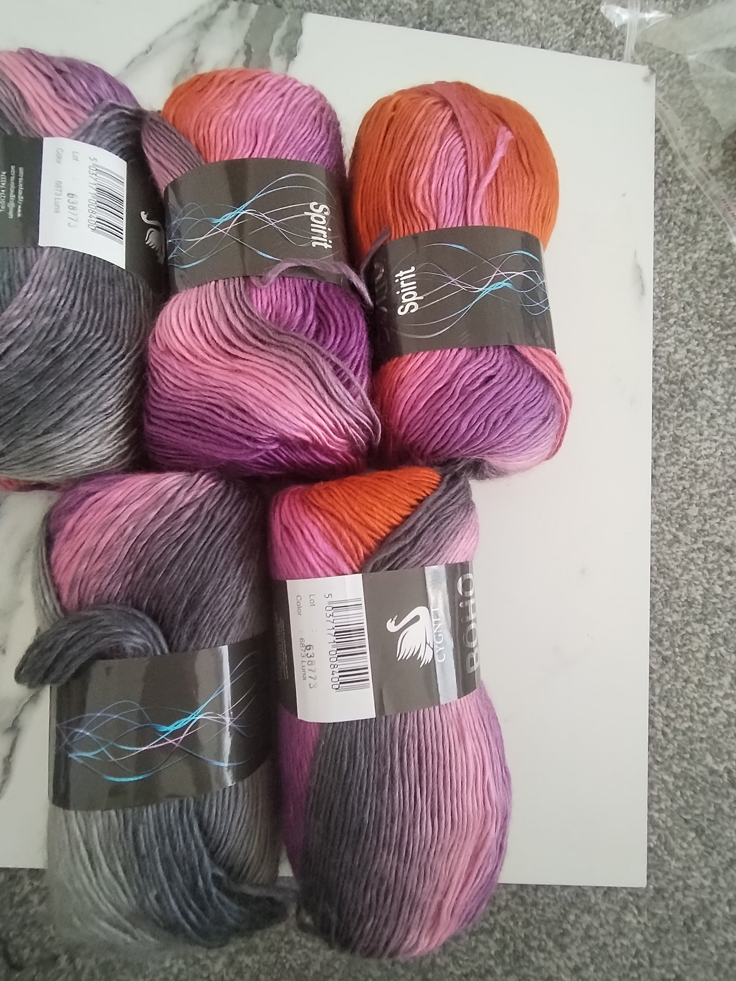 Cygnet Boho Spirit Knitting Crochet DK / AranYarn Wool - 5x100g Balls - 6863 Luna