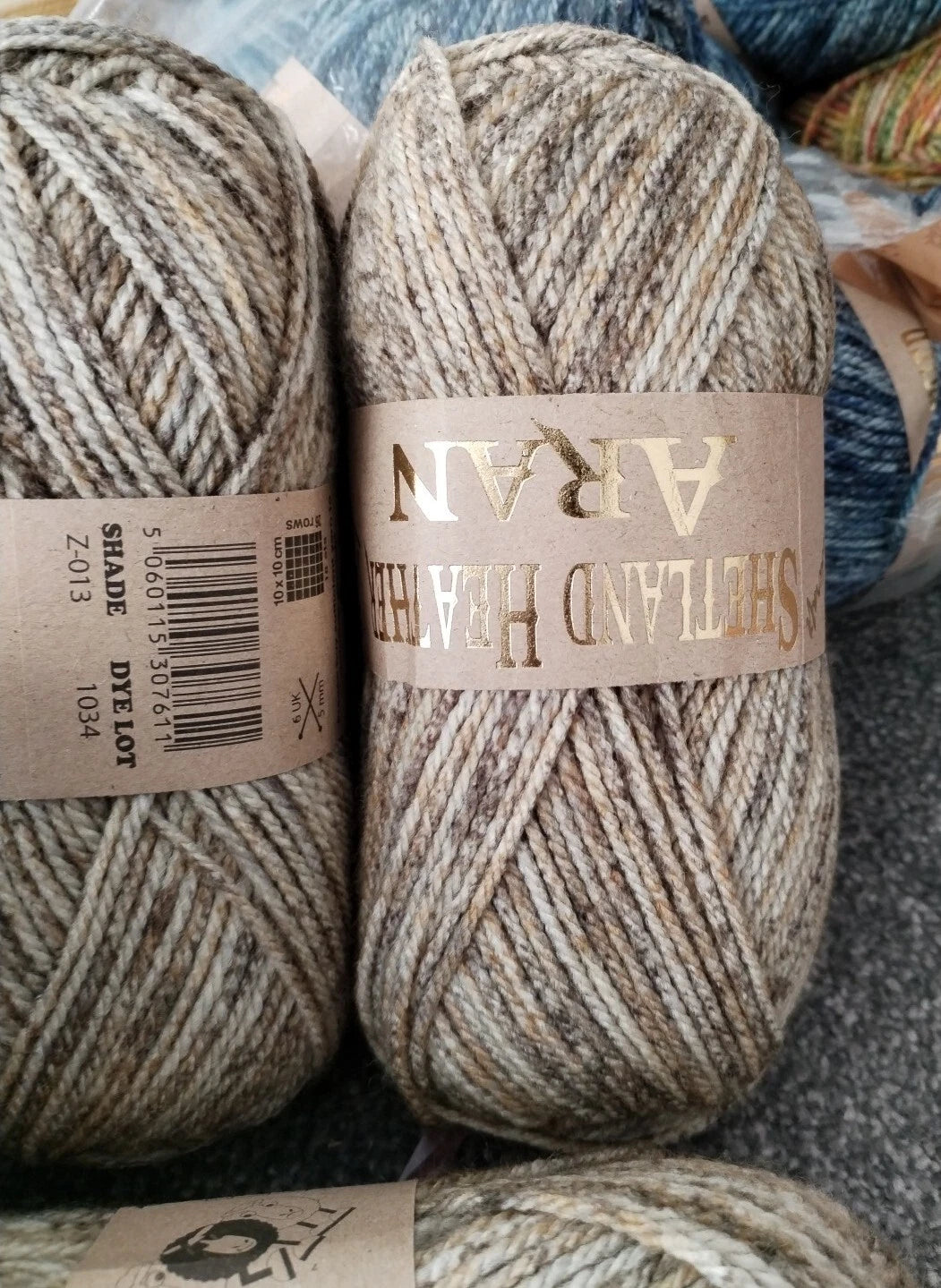 Woolcraft Shetland Heather Aran Knitting Crochet Yarn Wool - 5x100g Balls - 013