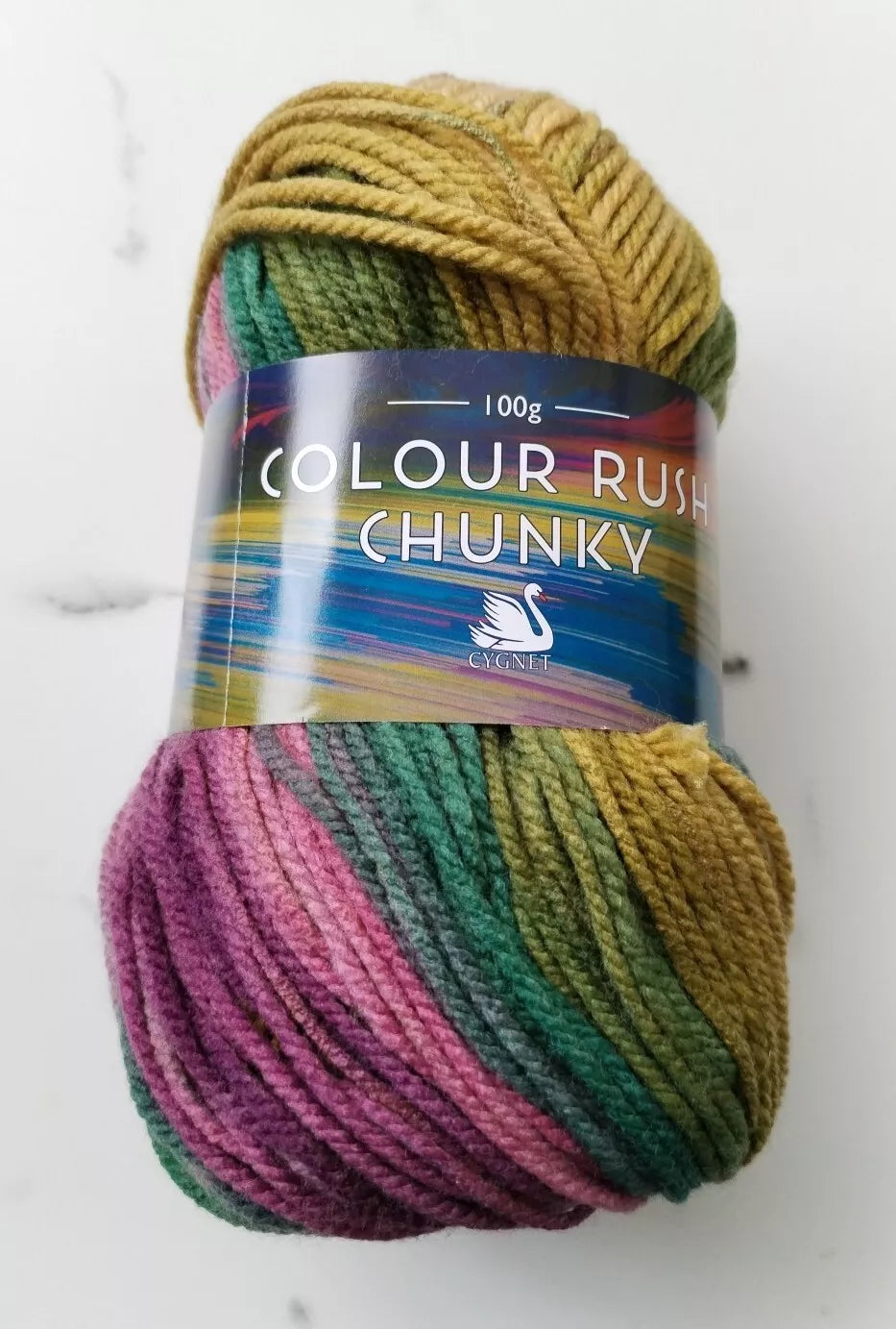 Cygnet Yarn COLOUR RUSH CHUNKY Knitting Multicolour 5X100g Balls 309 Cut Grass