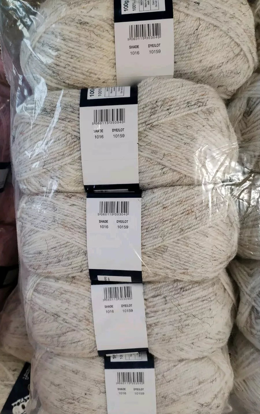 Woolcraft New Fashion DK TWEED Knitting Yarn / 5 Balls X 100g Double Knitting Wool Shade Sandstone (1016)