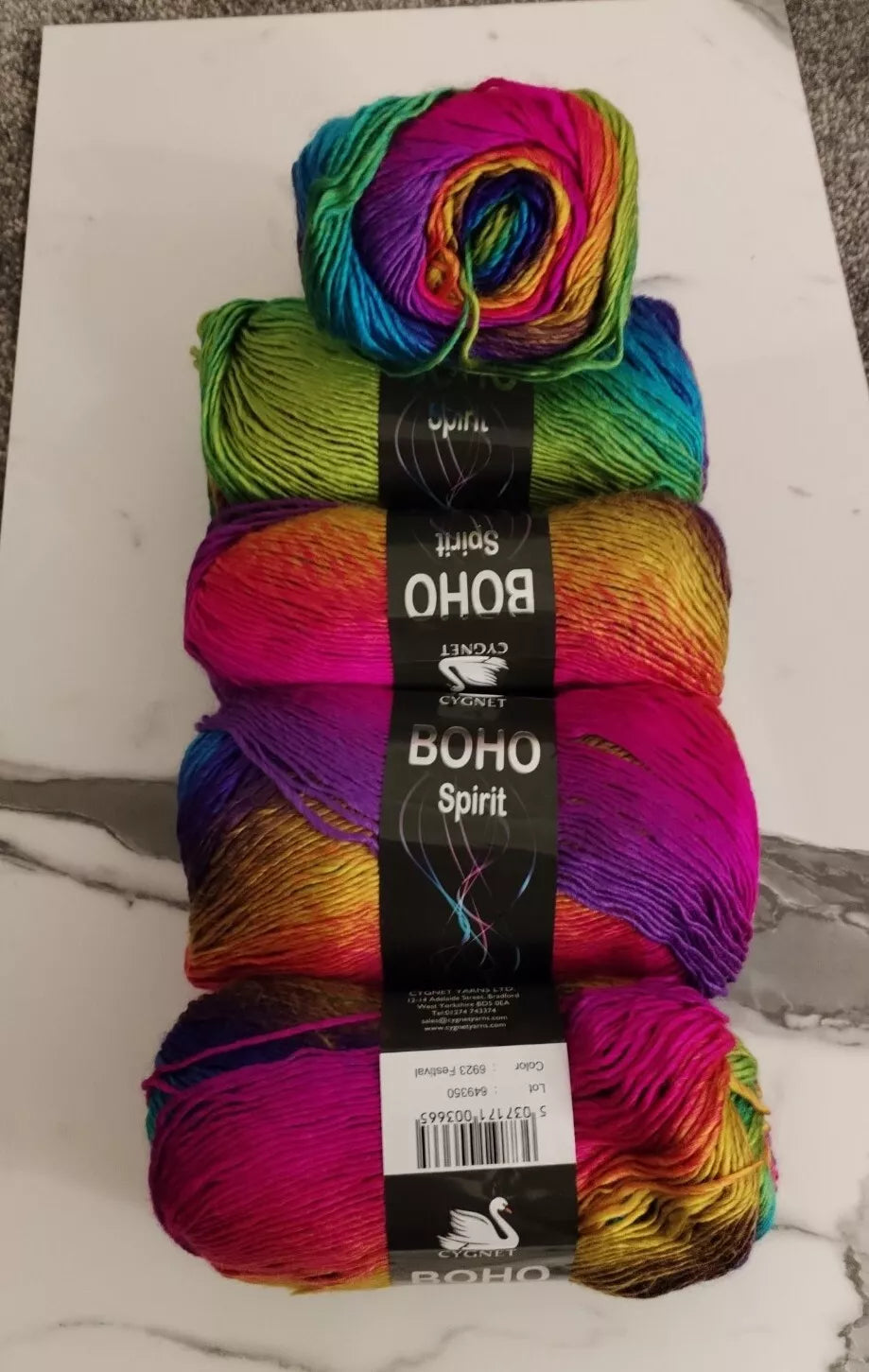Cygnet Boho Spirit Knitting Crochet Yarn Wool - 5x100g Balls - 6923 Festival