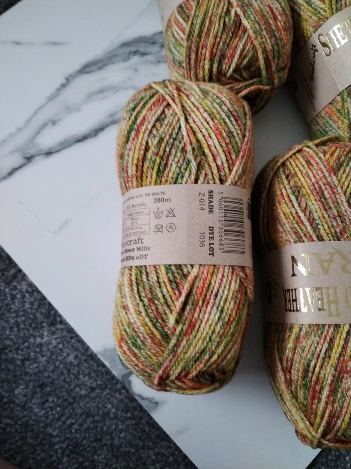 Woolcraft Shetland Heather Aran Knitting Crochet Yarn Wool - 5x100g Balls - Z014