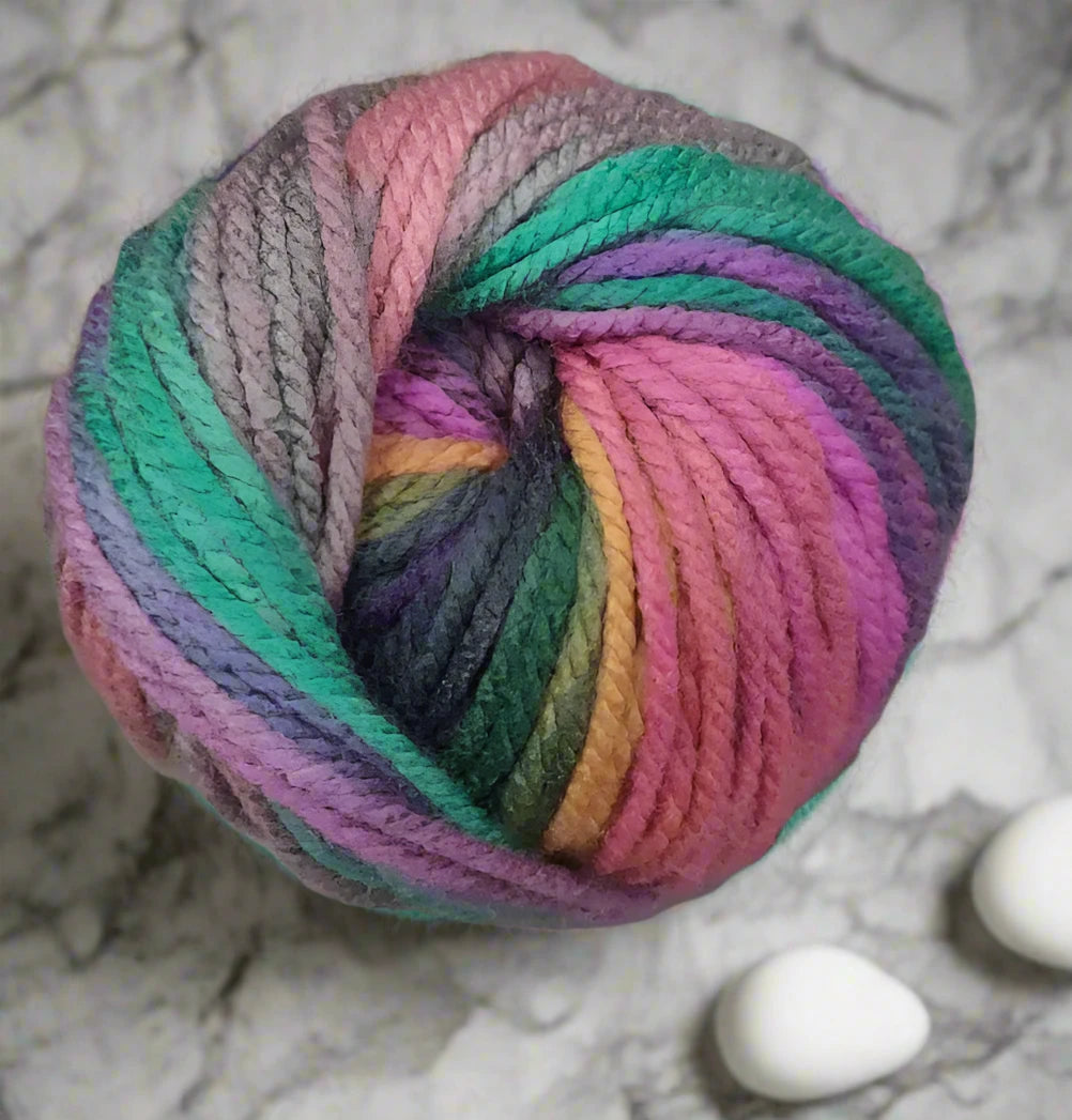 Cygnet Yarn COLOUR RUSH CHUNKY 100% Acrylic Knitting Wool Multicolour 5 Balls x 100g 321 Razzleberry
