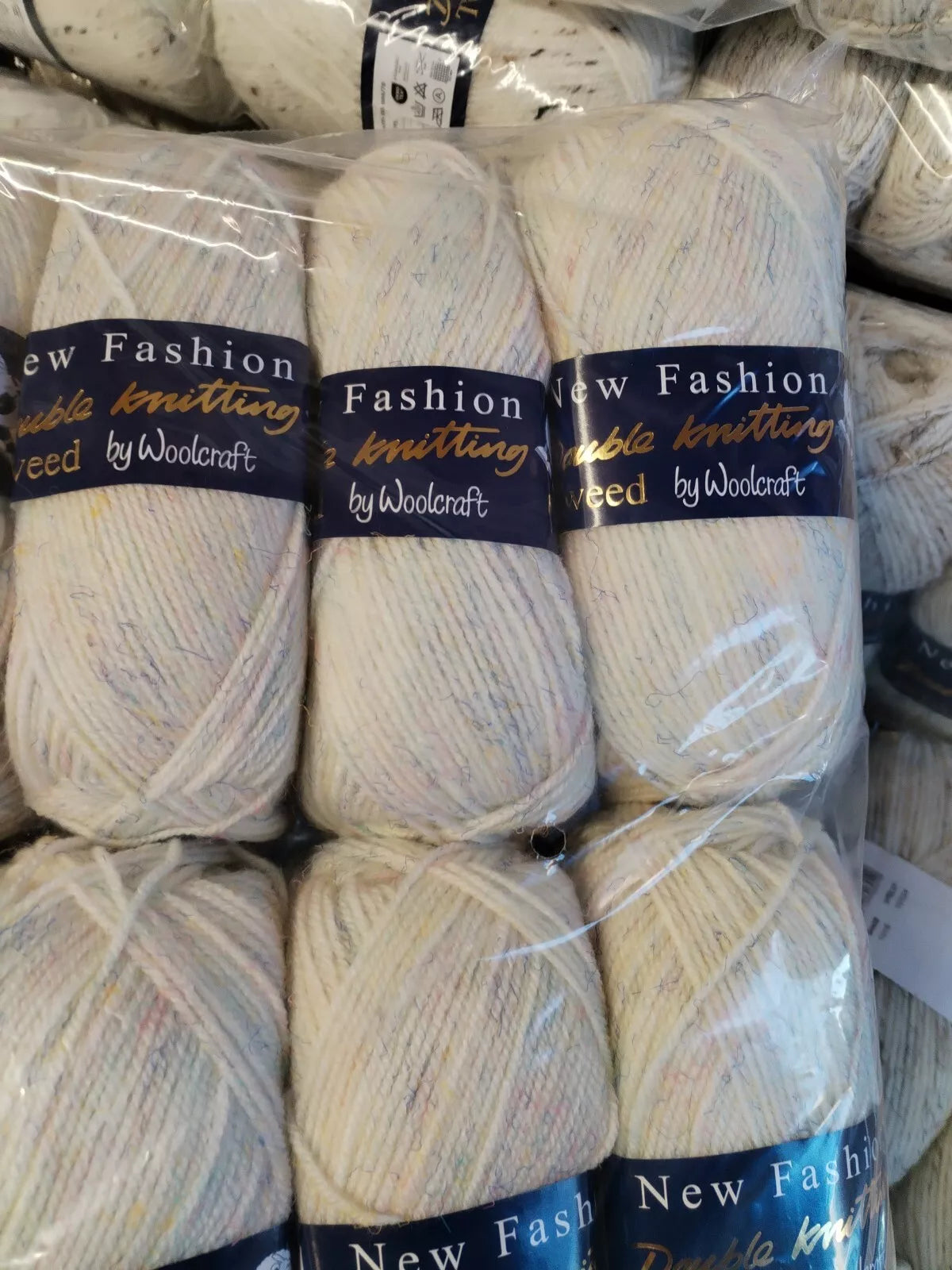 Woolcraft New Fashion DK TWEED Knitting Yarn / 5 Balls X 100g Double Knitting Wool Shade Honeycomb (1019)