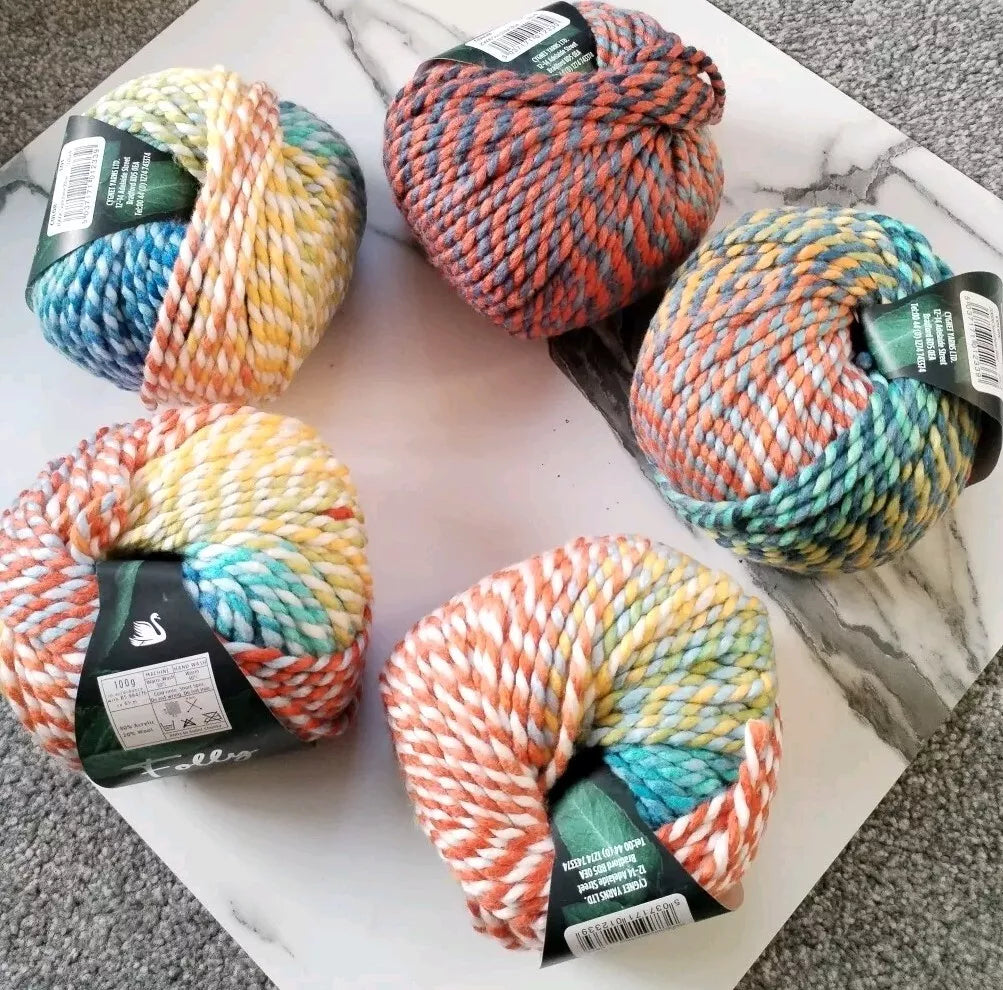 Cygnet Super Chunky Folly Garden 5 Balls X 100Gram 20% Wool 80% Sunshine Blue (20606)