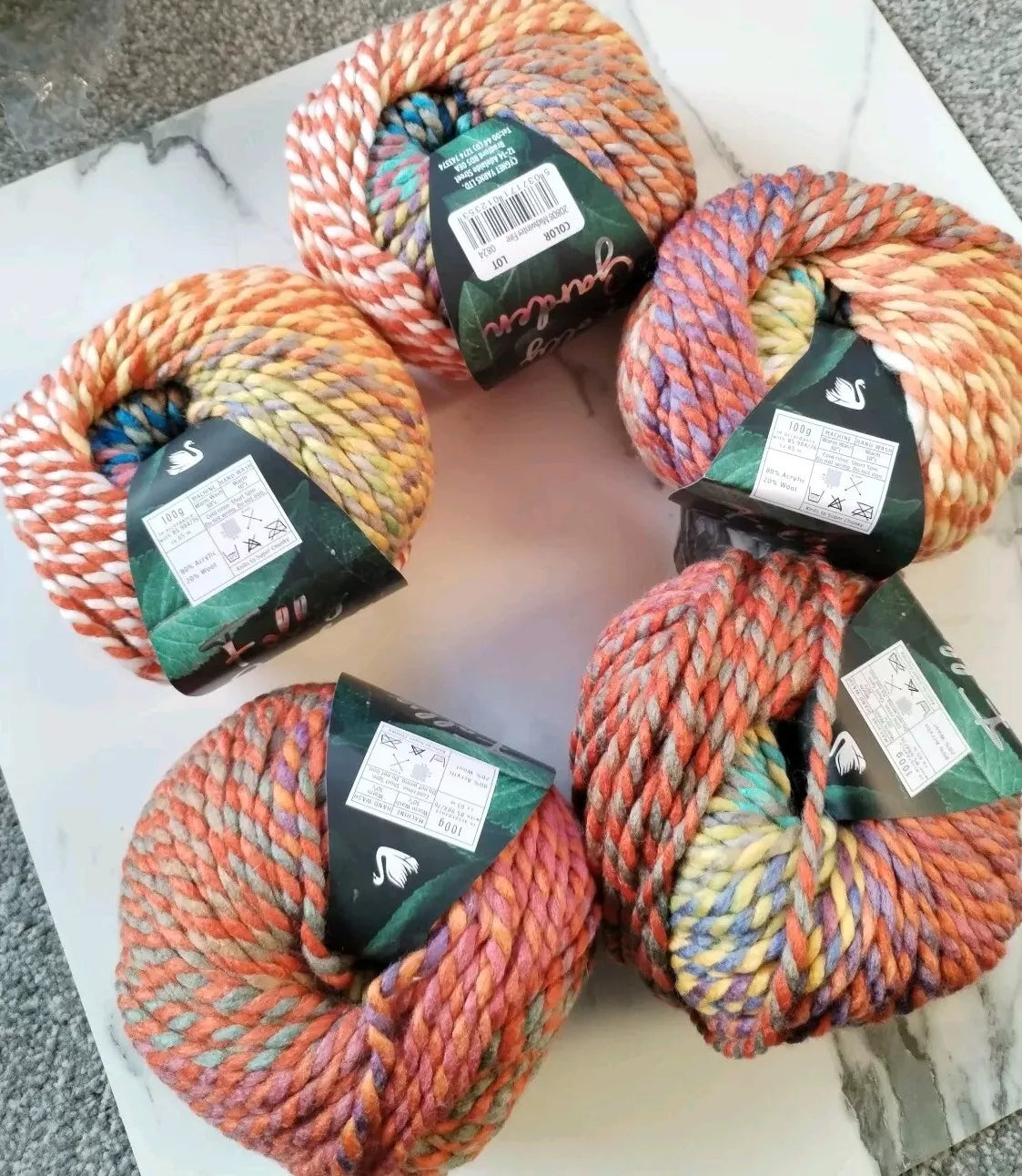 Cygnet Super Chunky Folly Garden 5 Balls X 100Gram 20% Wool 80% Midwinter Fire (20808)