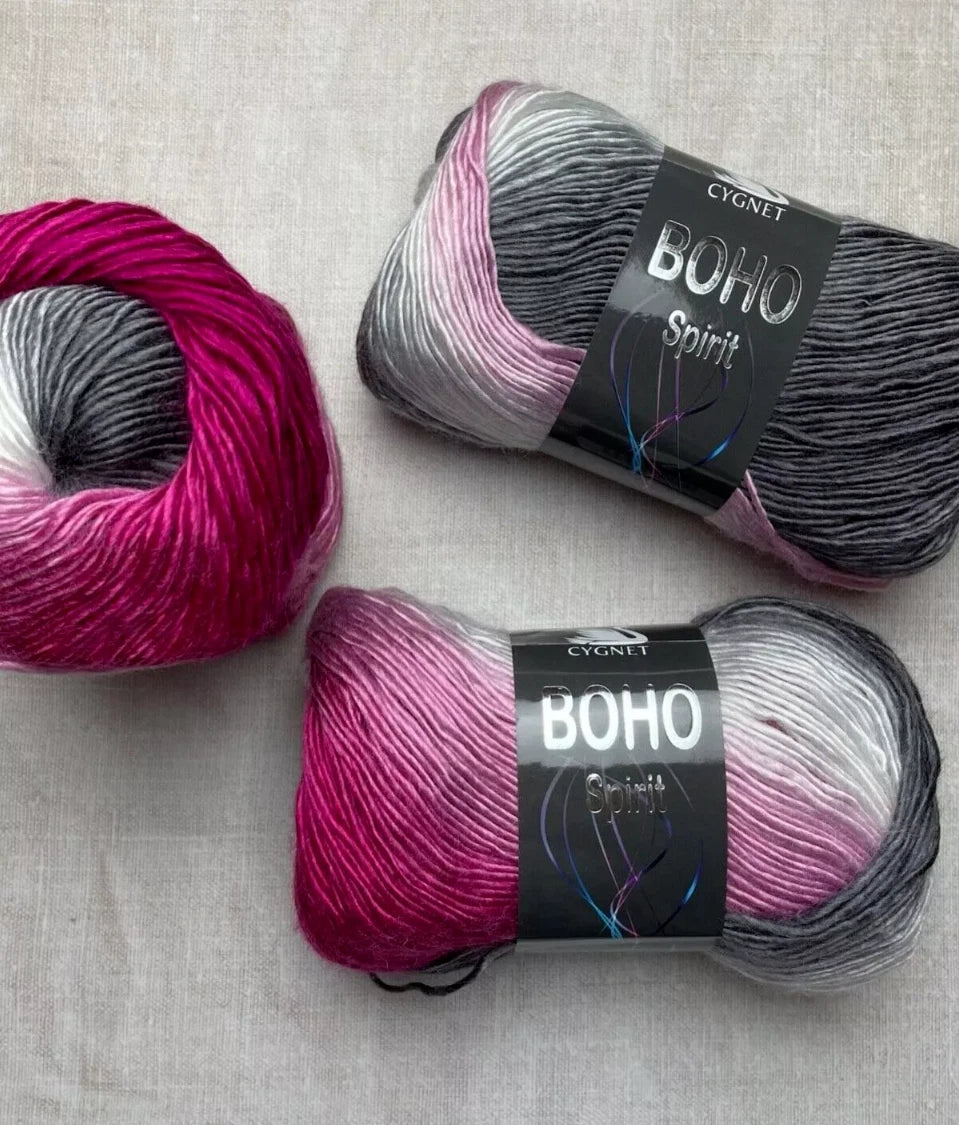 Cygnet Boho Spirit Knitting Crochet Yarn Wool - 5x100g Balls - 6082 Moonbeam