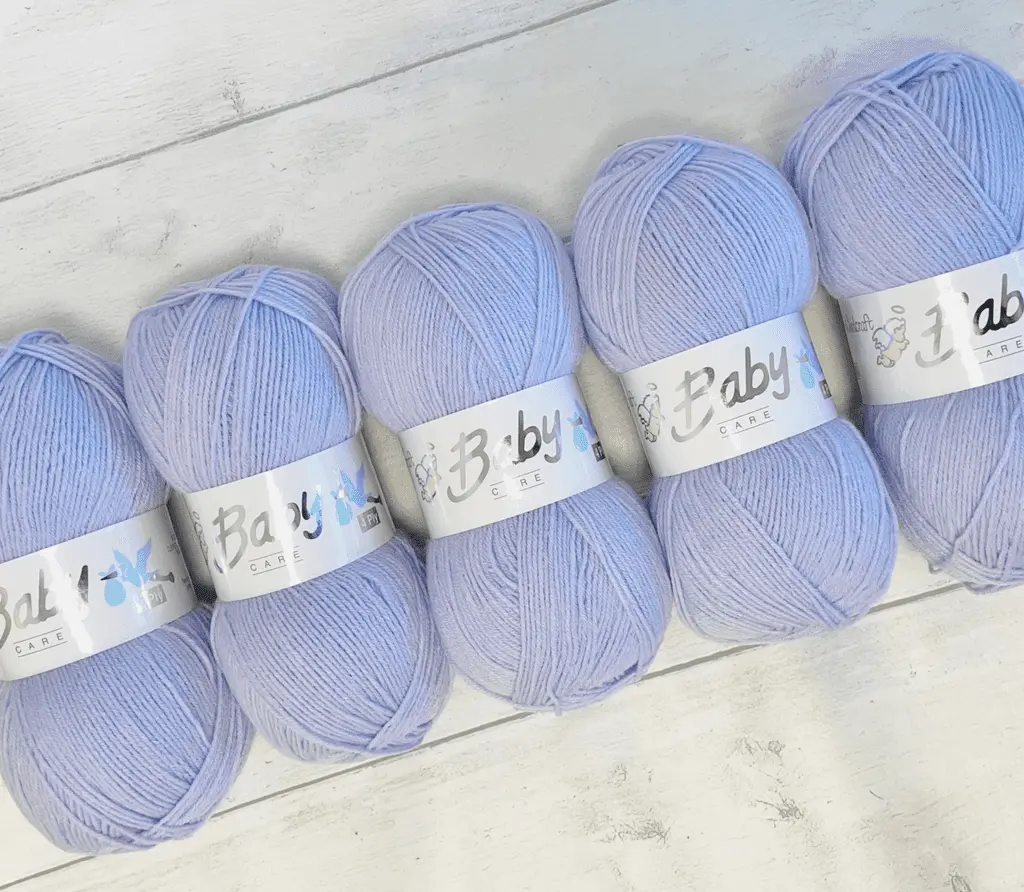 5 x 100g Baby Wool, Baby care 4 Ply Quality Acrylic Knitting Yarn PACKS OF FIVE Lilac
