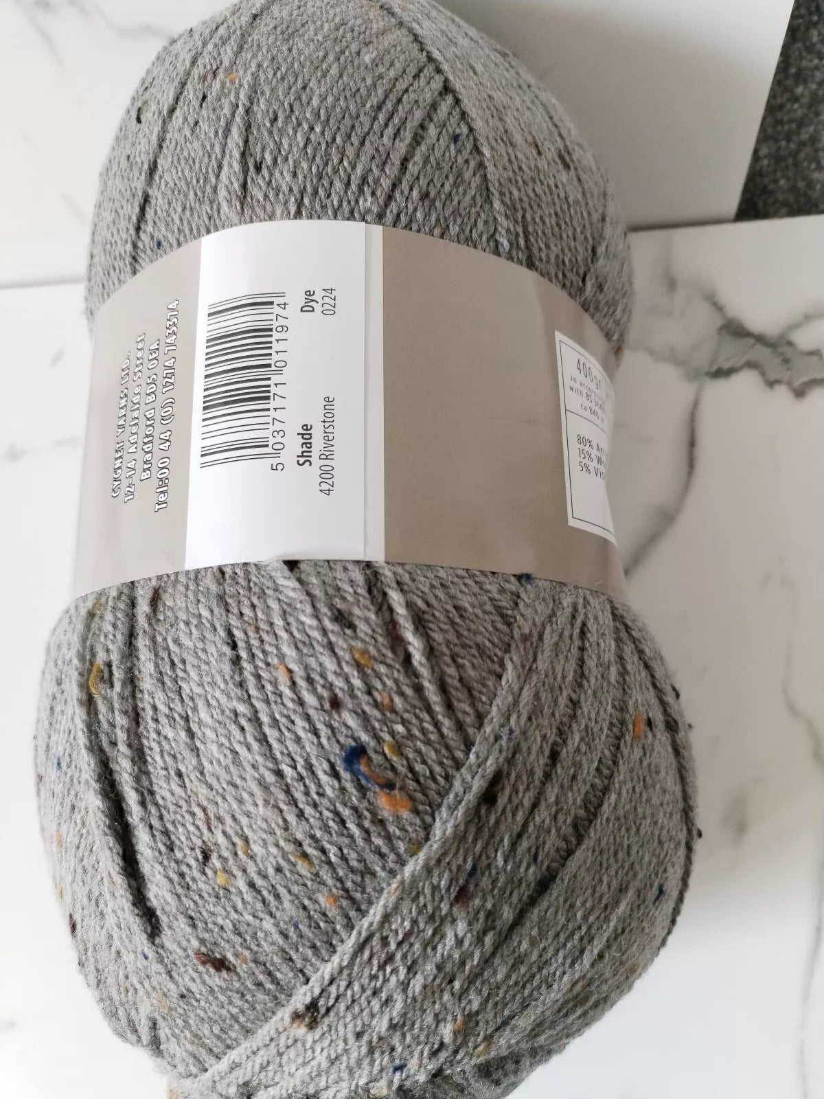 Woolly Aran New Cygnet 80% Acrylic / 15% Wool / 5% Viscose 400g 4200Riverstone