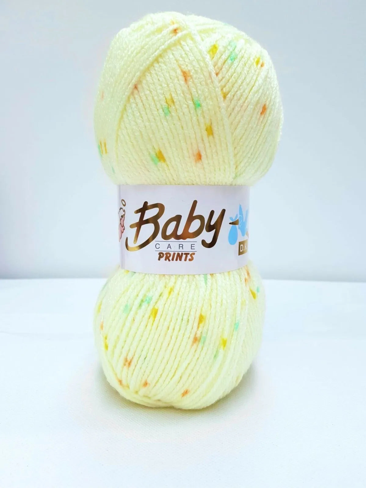 5 x 100g Woolcraft Baby Prints Wool Babycare DK Double Knitting & Crochet Yarn Lemon 635