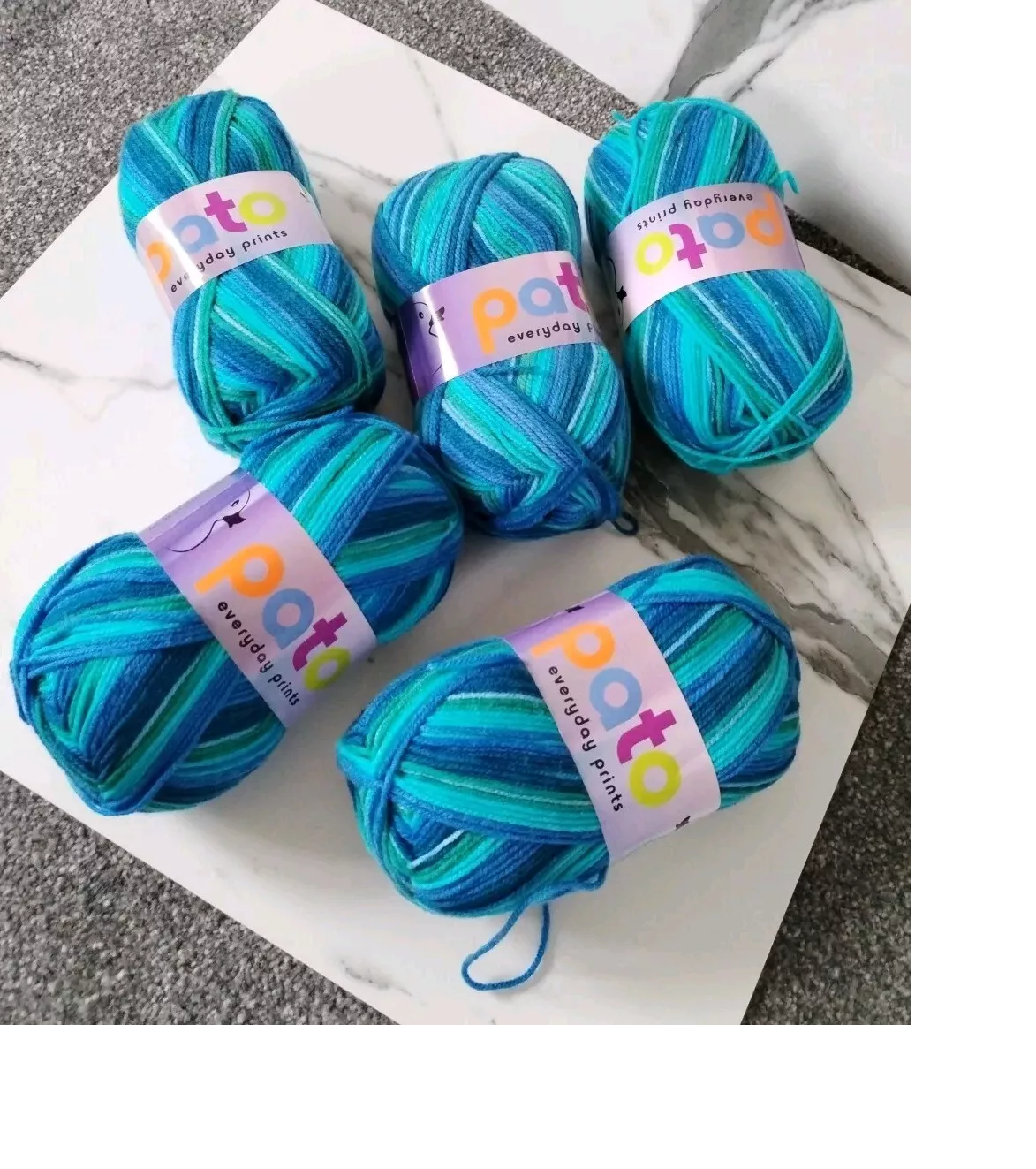 Pato Everyday Prints Double Knitting Crochet Yarn Wool-5x100g Balls Soldier 696