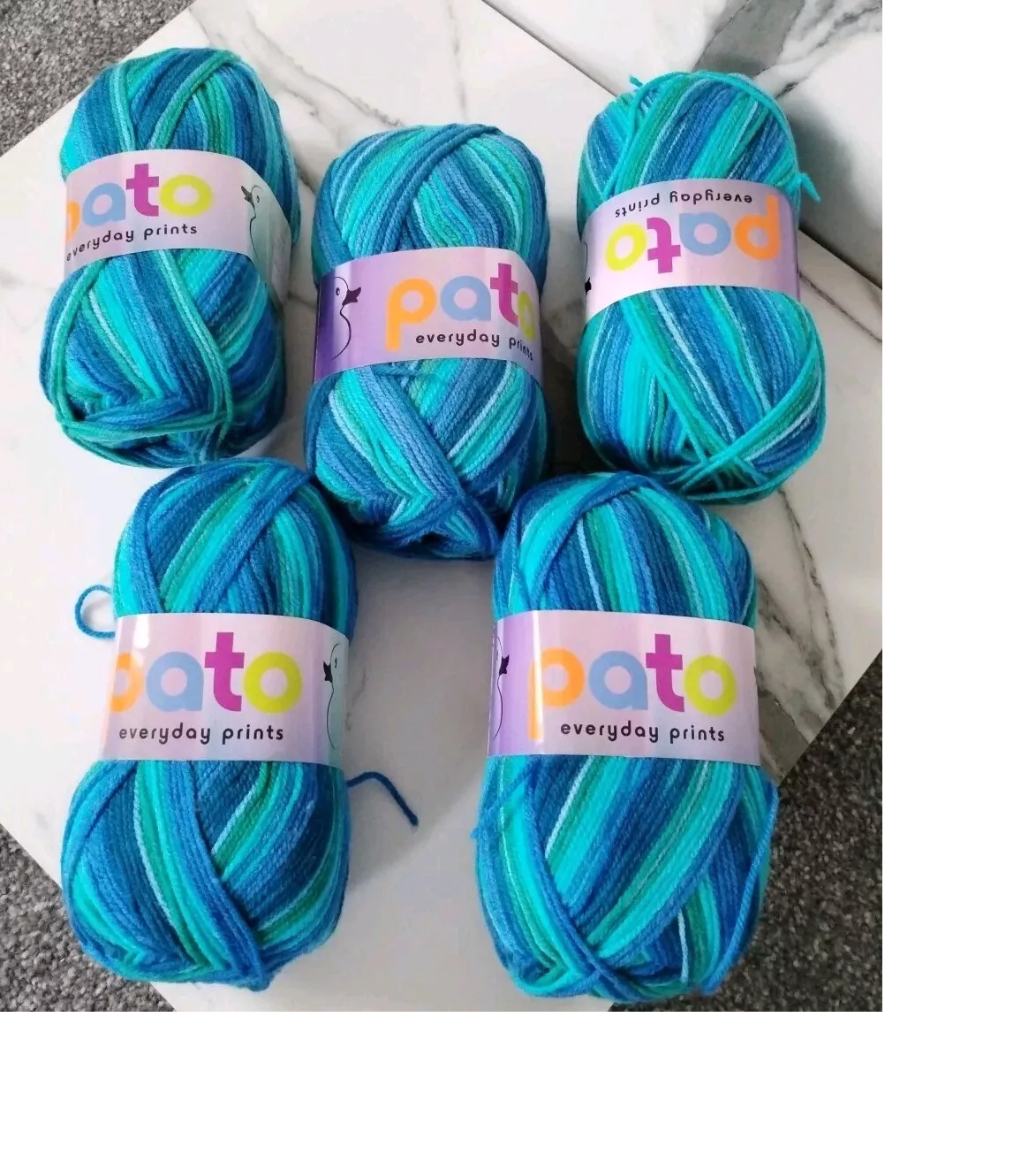 Pato Everyday Prints Double Knitting Crochet Yarn Wool-5x100g Balls Soldier 696