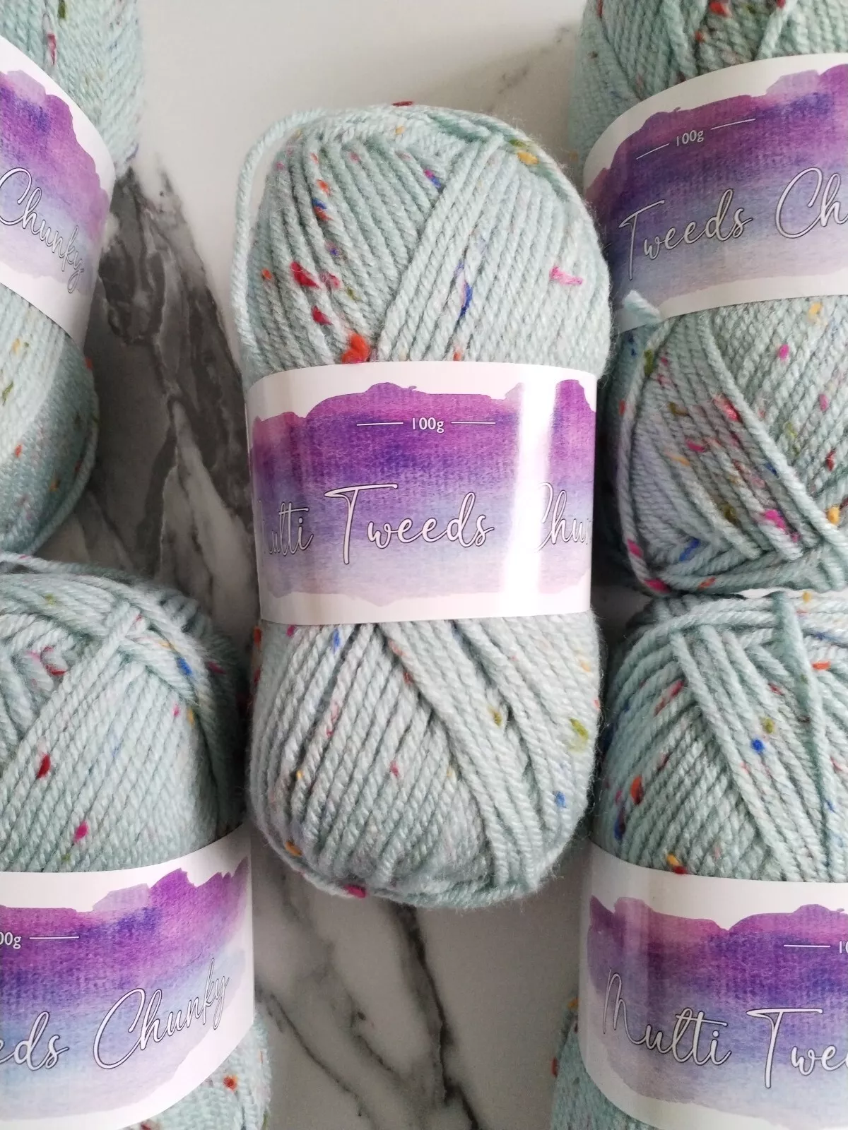 Cygnet Multi Tweed Chunky Knitting Crochet Yarn Wool - 5x100g Balls - 1330 Skye