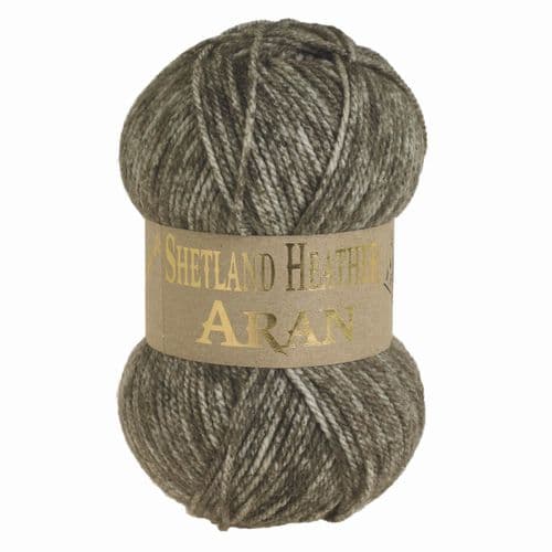 Woolcraft Shetland Heather Aran Knitting Crochet Yarn Wool - 5x100g Balls - 08