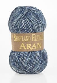 Woolcraft Shetland Heather Aran Knitting Crochet Yarn Wool - 5x100g Balls -010 Cloudy Bay