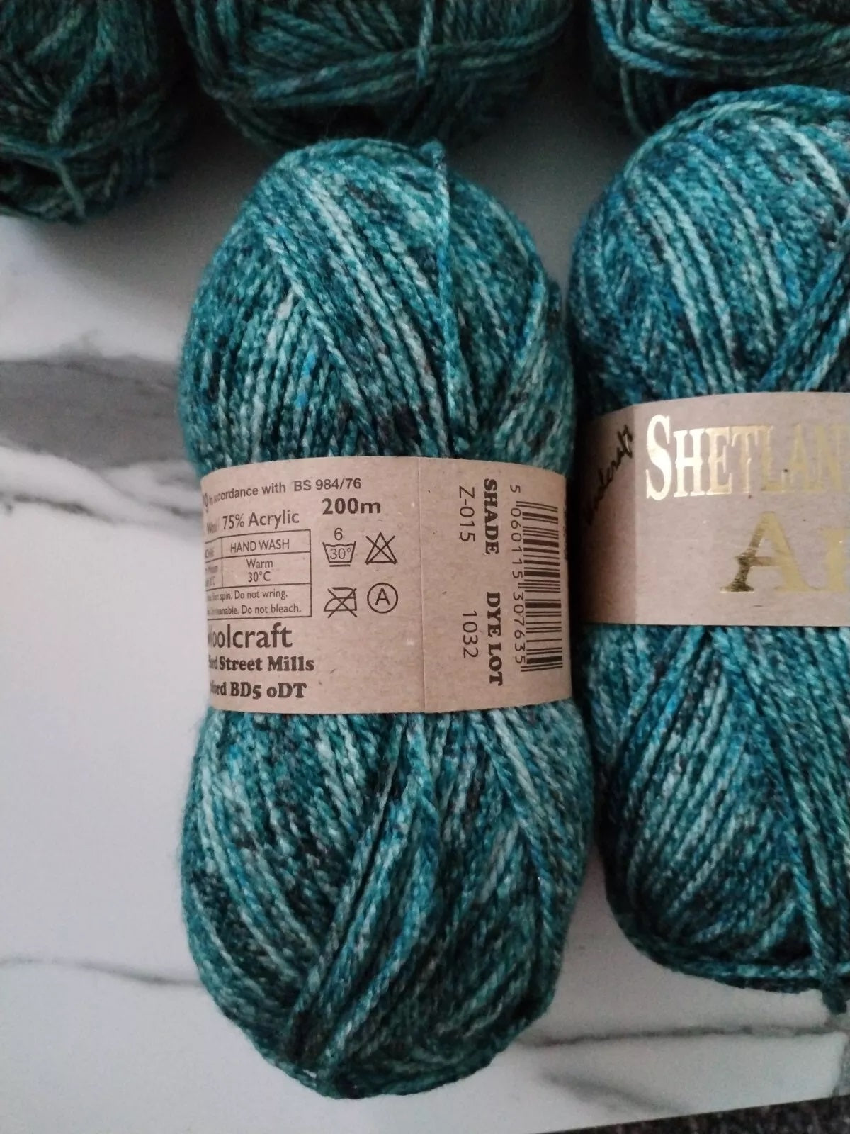 Woolcraft Shetland Heather Aran Knitting Crochet Yarn Wool - 5x100g Balls - Z015