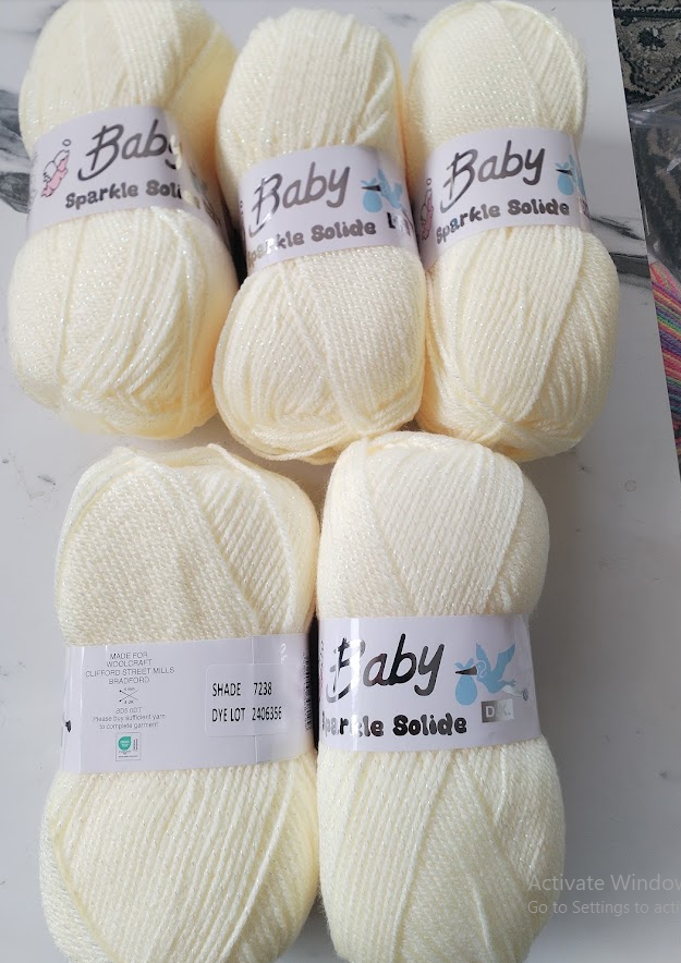 Woolcraft Baby Sparkle Solide DK - 5 x 100g , Lemon (7238)