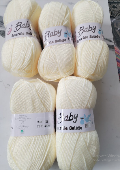 Woolcraft Baby Sparkle Solide DK - 5 x 100g , Lemon (7238)