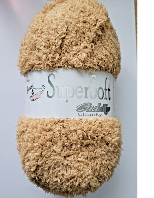 Jarol Woolcraft Supersoft Cuddly Chunky Soft Polyester Knitting Yarn 5x100g shadeSoft Cuddly 05 FUDGE