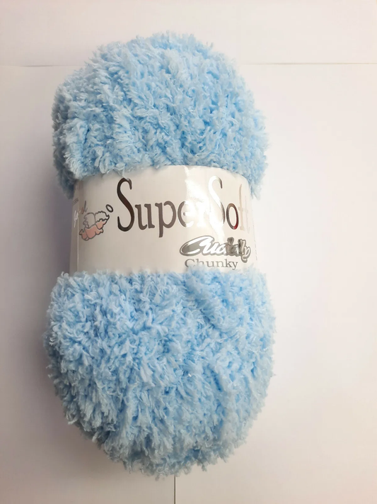 Jarol Woolcraft Supersoft Cuddly Chunky Soft Polyester Knitting Yarn 5Balls x100g Shade Blue