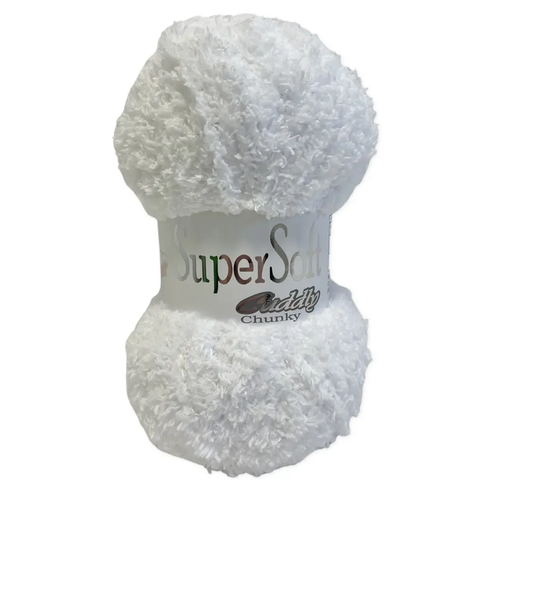 Jarol Woolcraft Supersoft Cuddly Chunky Soft Polyester Knitting Yarn 5Balls x 100g 01 shade white