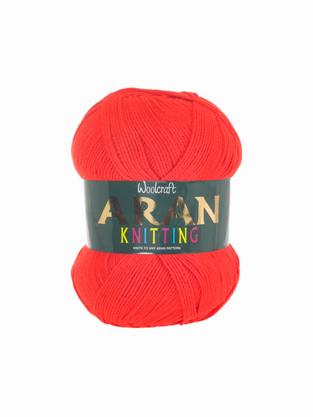 Woodcraft Aran Knitting Crochet yarn 400g 100% Acrylic Red