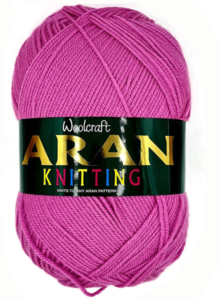 Woodcraft Aran Knitting Crochet yarn 400g 100% Acrylic Raspberry